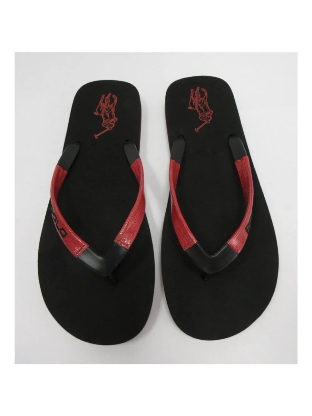 Polo Ralph Lauren Sandals 11 D Red Flip Flops Canby Thong Pony Logo